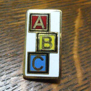 ABC Building Blocks Vintage 1991 Lapel Pin